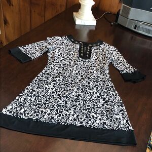 Lily Monochrome Abstract Dress